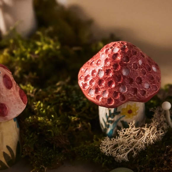 Anthropologie x Nathalie Lete Mushroom Salt & Pepper shakers - autumn hues - Picture 4 of 14